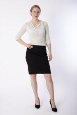 Weiches Shirt LIZ Farbe LurexMoon in Kombination mit einem Rock